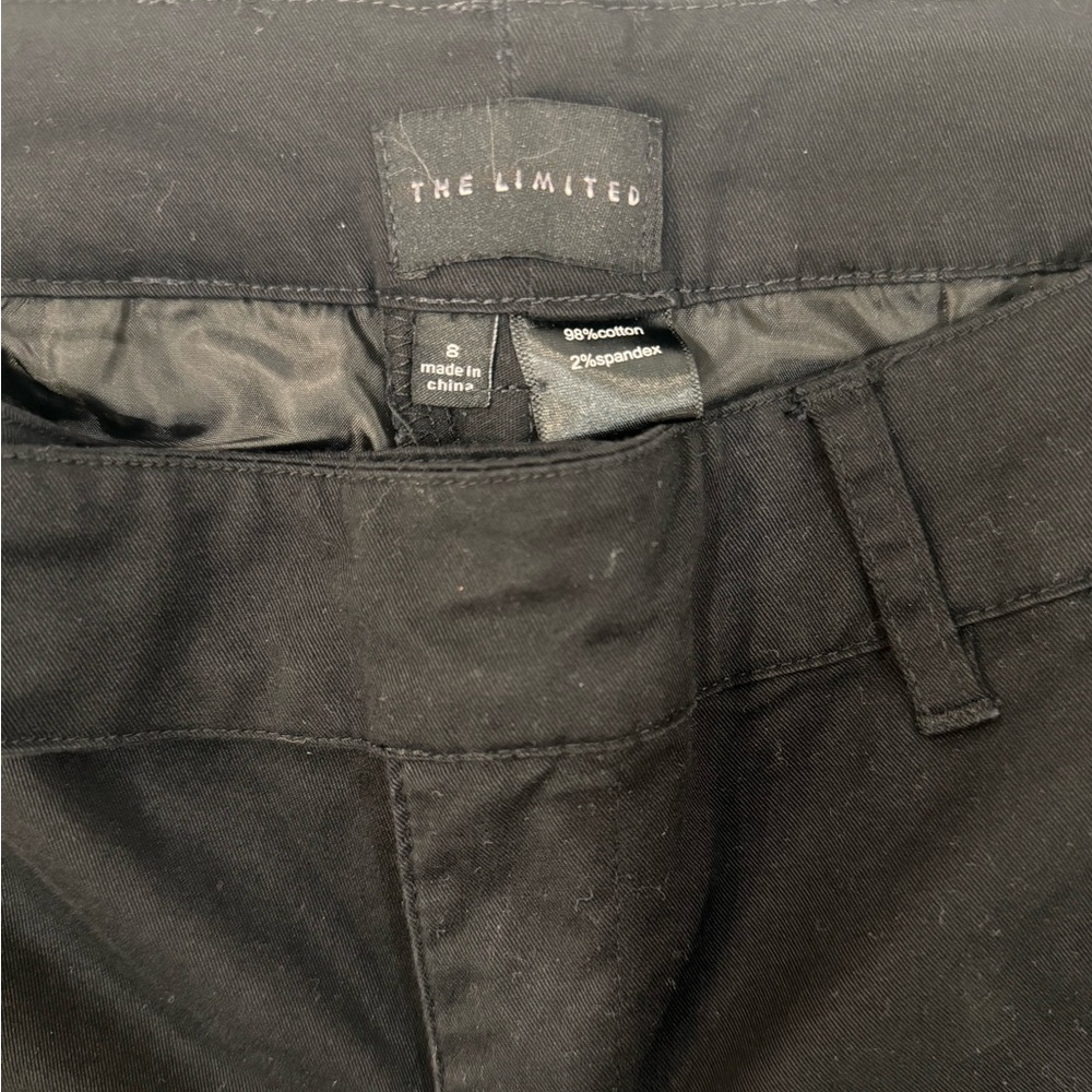 The Limited Shorts Flat Front Shorts Chino Black Size 8 - Picture 2 of 4